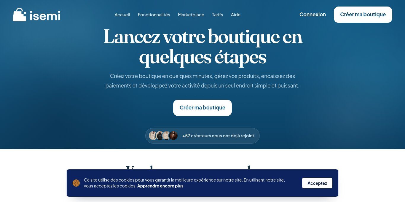 Isemi — Créateur de boutiques en ligne — E-commerce, Isemi